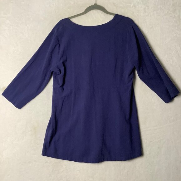 Soft Surroundings Benedetta Guaze Topper Women Medium Patriot Blue Cotton NWT - Picture 2 of 12